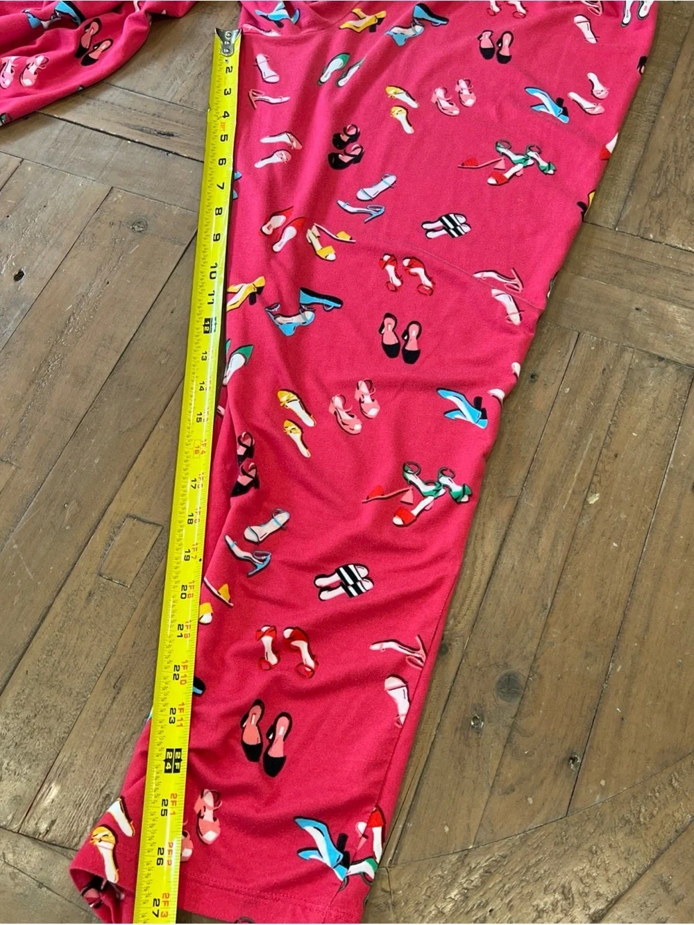 Kate Spade Women's 2 Piece Pajama Pants Set Size Small Red/Pink Multi Print Shoe